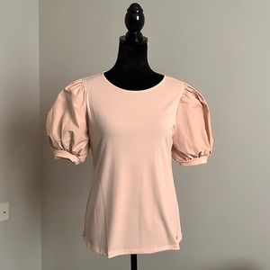 Calvin Klein Mixed Material Balloon Sleeve Top Size Small